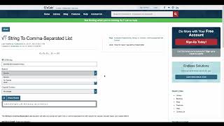 String to Comma Separated Values List Utility