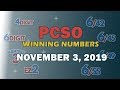 P49M Jackpot Ultra Lotto 6/58, EZ2, Suertres and Superlotto 6/49 | November 3, 2019