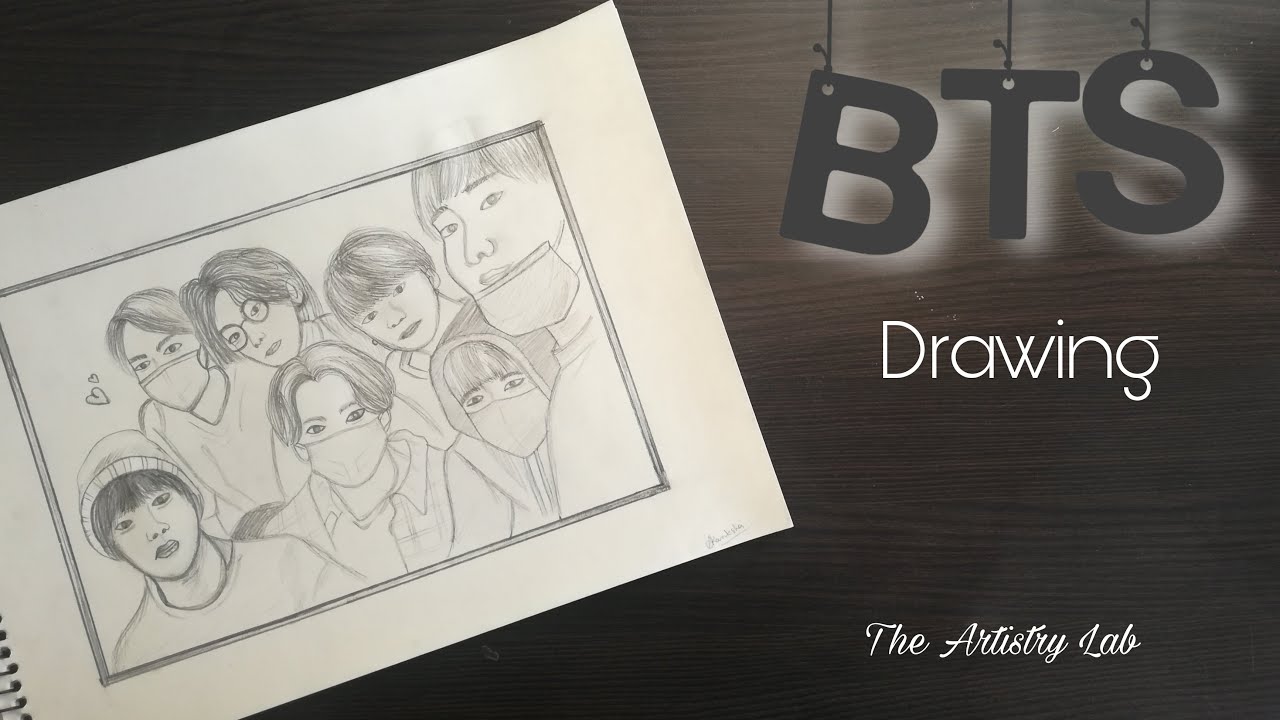 BTS Drawing Ideas || BTS Sketch || BTS Drawing Step By Step || The ...