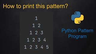 16 Python Pattern Program - Number Triangle/Pyramid without any pre-defined method using while loop
