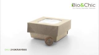 BioandChic.Com - Square Kray Brown Box With Window Lid SKU: 210KRAYB85