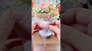 Handmade diy ribbon rose flower #diy #flowers #decoration #craft #handmade #gift #shorts