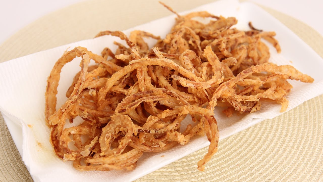 French Fried String Onions Recipe - Laura Vitale - Laura In The Kitchen ...