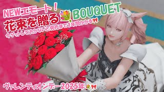 [ FF14 ] NEW VALENTINE EMOTE!! エモート 💐bouquet「花束を贈る」💐ヴァレンティオンデー2025 今ゲットしないと来年の発売まで待たないといけない！ #ffxiv