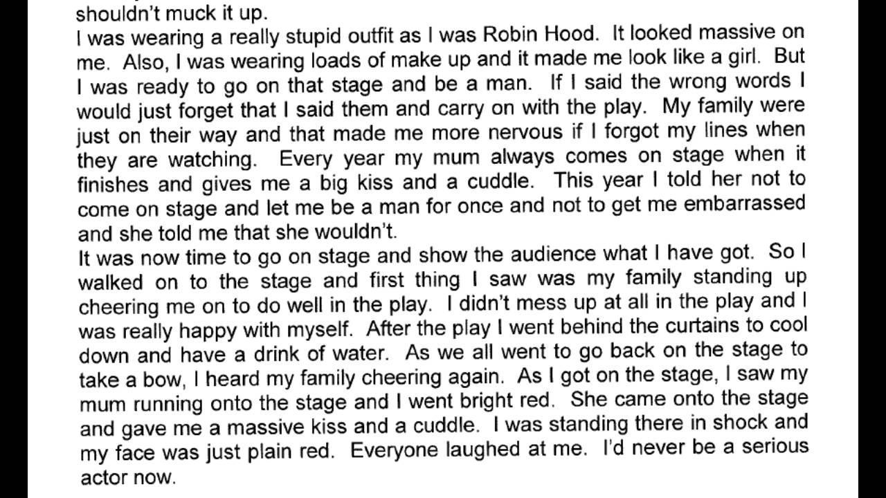 Descriptive Writing Examples Gcse