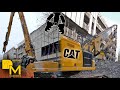 Amazing CATERPILLAR 340 high reach excavator 🚧 ripping down car park building heavy Equipments 💪