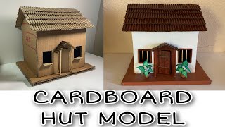 HOW TO MAKE A MODEL HUT USING CARDBOARD/ TRADITIONAL  TERACOTTA tile  HUT MODEL FOR SCHOOL PROJECT