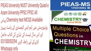 PIEAS University MS Chemistry fellowship Past papers and Book in PDf for 2023-2024 test FPSC PPSC