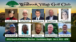 2022 WBVGC BoD Election - Candidates Night - Full Length - Speeches and Q&A