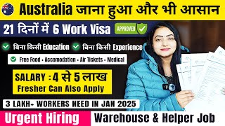 🇦🇺 Australia Free Work Permit Visa 2025 | 6 Australia Work Permit Approved | 3 Lakh+ Packing Jobs