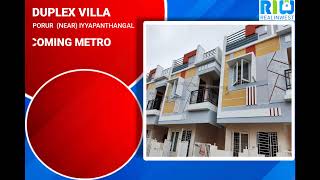 ID:43 | சென்னை போரூர் 3 BHK | Duplex Villa | Car Parking | CMDA Approved