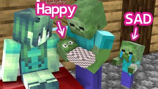 Monster School : Baby Zombie Happy and Baby Zombie Sad - Sad Story - Minecraft A