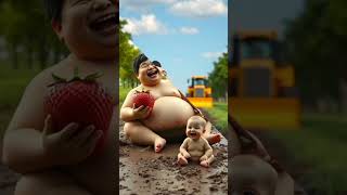 EVALUATION OF SUMO WRESTLER WITH BABY ♥️#sumowrestler #baby #shorts #cute #love #cartoon #diy