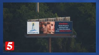 Father's billboard in Nashville pushes for reform after son dies in CoreCivic prison