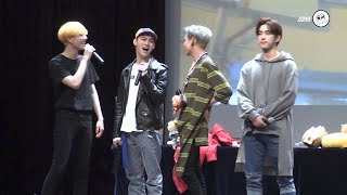 [171015GOT7] 뱀뱀 따라하다 누나들 출근 걱정하는 재범이🙄 (상암 팬사인회)(fancam_eng sub)