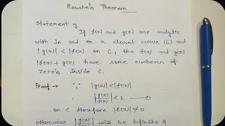 Rouche's Theorem In Complex Analysis For MJPRU Students|