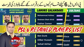 PSL 6 retained Players list | PSL 6 draft  | PSL 2021 foreign players list