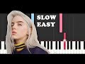 Billie Eilish - Ocean Eyes (SLOW EASY PIANO TUTORIAL)