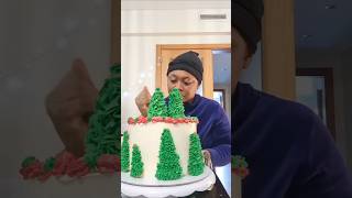 How to easily make a Christmas tree cake #shorts #christmas #cake #fyp