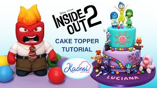 Inside Out 2: How to make ANGER Cake Topper STEP by STEP (English subtitles) || Kaomi Tutoriales