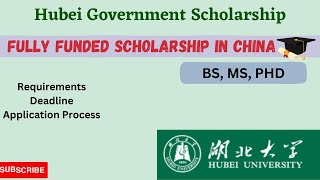 Hubei Government Scholarship for all international students/ Free Study in China