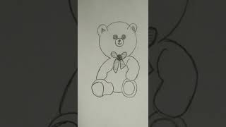 very easy and simple teddy bear drawing tutorial for kids and beginners, pencil drawing,