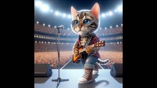 Cat become a rockstar 😀 #cat #catlover #funny #comedy #cute #kitten #mycutecat7 #catie #catt #catee