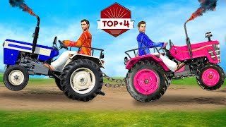 Tractor Vs Tractor Challenge Comedy Video Collection Jadui Train Rescue Hindi Kahaniya Moral Stories