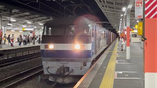 JR貨物EF210形100番台134号機＋コキ18B（両）が西国分寺駅を通過するシーン（4096レ・新A222・コンテナ輸送）