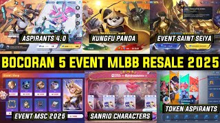 BOCORAN 5 EVENT MLBB YANG BAKALAN RESALE 2025 EVENT KUNGFU PANDA, SANRIO, SAINT SEIYA, ASPIRANTS DLL