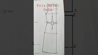 Pola Dasar Gaun#belajar#menjahit#sewing#pola@shorts