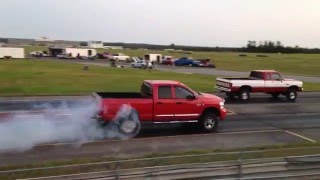 First Gen Cummins destroys Third Gen Cummins in a Drag Race!