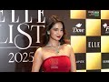 anushka sen drops jaws in a sensational red dress at elle 2025 😍🔥