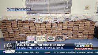 Over 500 pounds of Canadian-bound cocaine from Salinas and L.A. seized in Arizona