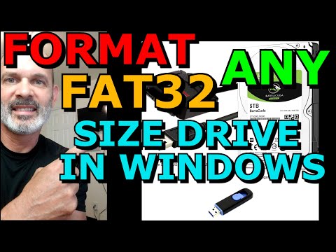 Format ANY size drive FAT32 Fat 32 File System In Windows How To