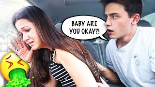 Getting CAR SICK Then Randomly Crying To See His Reaction!