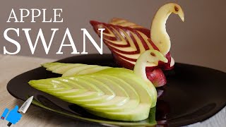 How to make a perfect APPLE SWAN | Fruit carving ideas