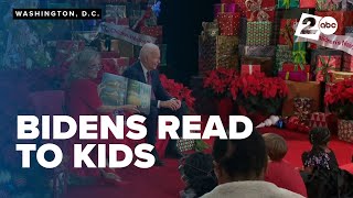 Biden and the first lady bring holiday cheer to patients and families at a children's hospital