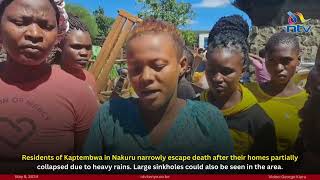 Residents of Kaptembwa in Nakuru narrowly escape death due to heavy rains