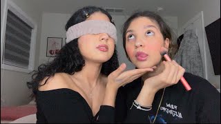 BLIND MAKE UP CHALLENGE || Double Dose Diaries