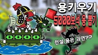 용 키우기 5000보석 용뽑기 [ 전설 거북선용은 과연 ?? ] - 흑백게임