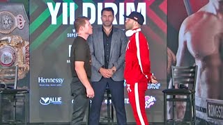 CANELO GOES FACE TO FACE WITH AVNI YILDIRIM AT FINAL PRESS CONFERENCE | FULL FACE-OFF VIDEO