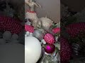 Pink silver christmas decoration deer centrepiece