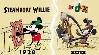 Steamboat willie Redux 2013 [Full Animated Short] comparison (STABILIZED BETTER VERSION)
