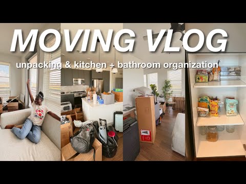 Moving Vlog 4 First Night Unpacking Kitchen Bathroom