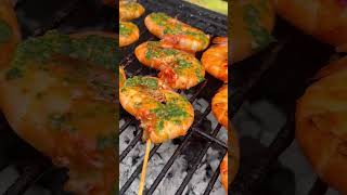 BBQ Prawns grilled with Chimichurri #bbq #seafood #prawns #chimichurri #argentina #pulbiber #shrimp