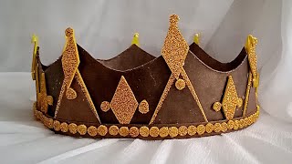 How to Draw-Cut & Make a Perfect Royal King/Prince Crown #royalcrown #papercraft