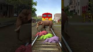 Three color Elephant baby vs train funny vfx magic video by Vfxmantu