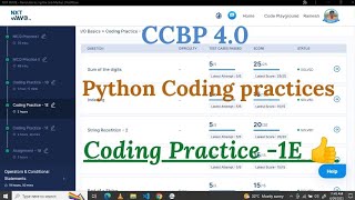 Python coding Practice-1E | NXT Wave | #nxtwave #ccbpacademy #coding #ccbpintensive #python #ccbp