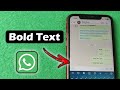How to Bold Text in WhatsApp Message | Full Guide